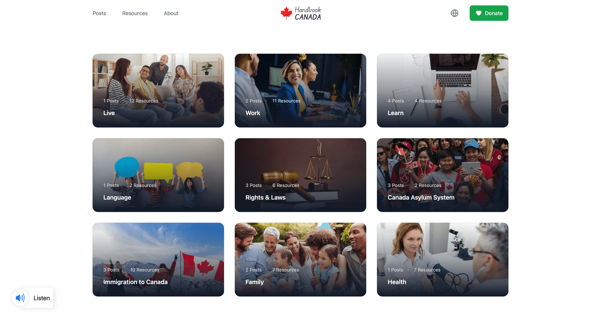 Handbook Canada Website Screenshot