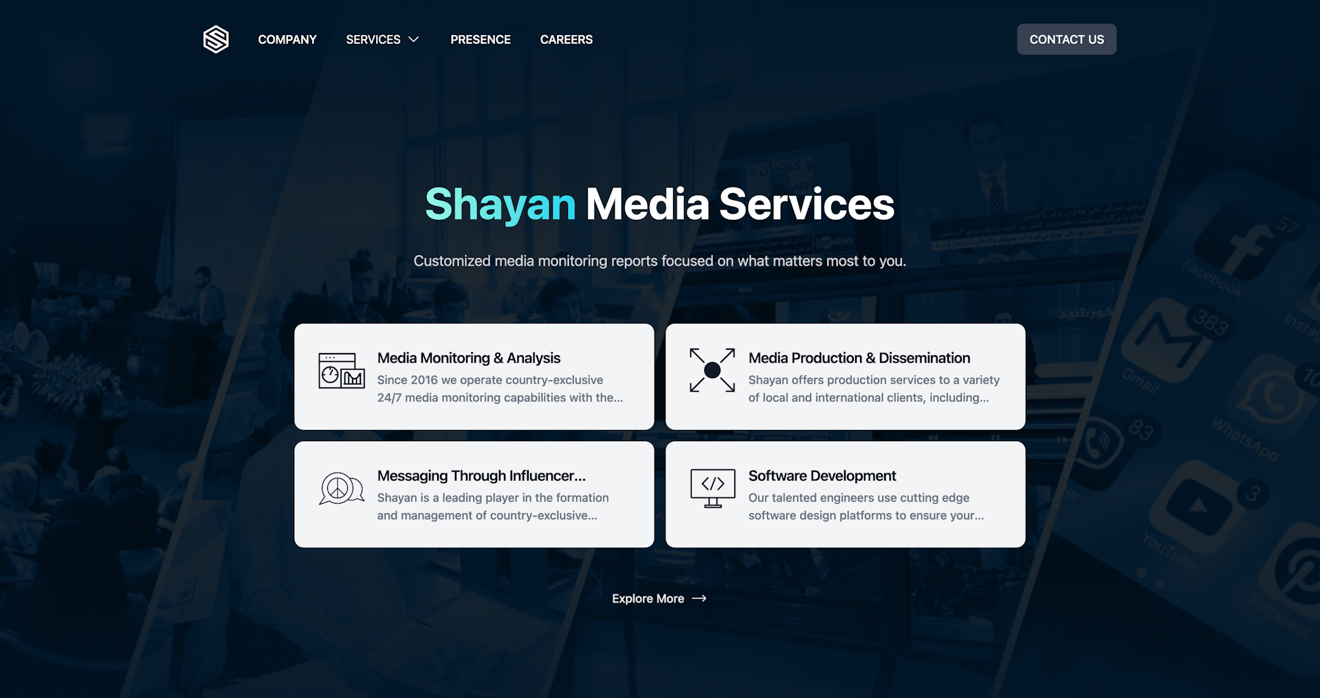 shayan-media website screenshot